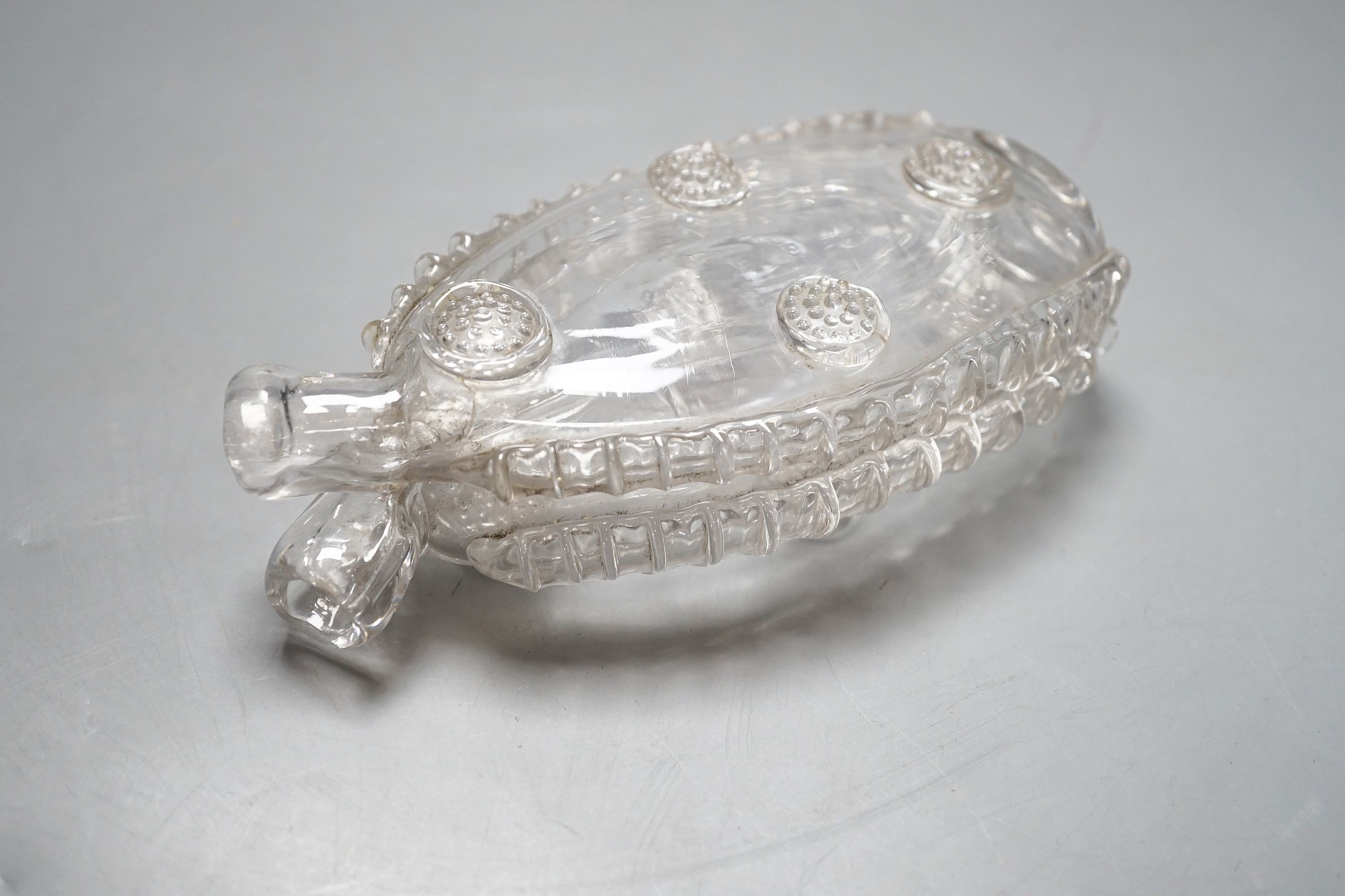 A 18th century glass twin-chamber novelty flask 16cm